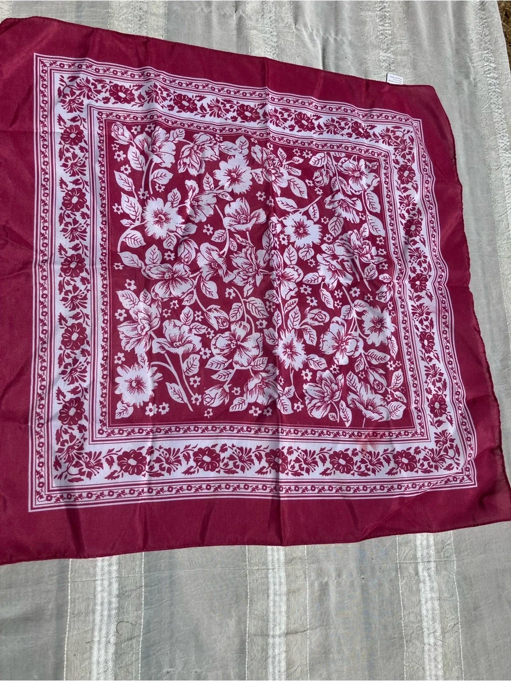 Floral berry colored lightweight bandanna